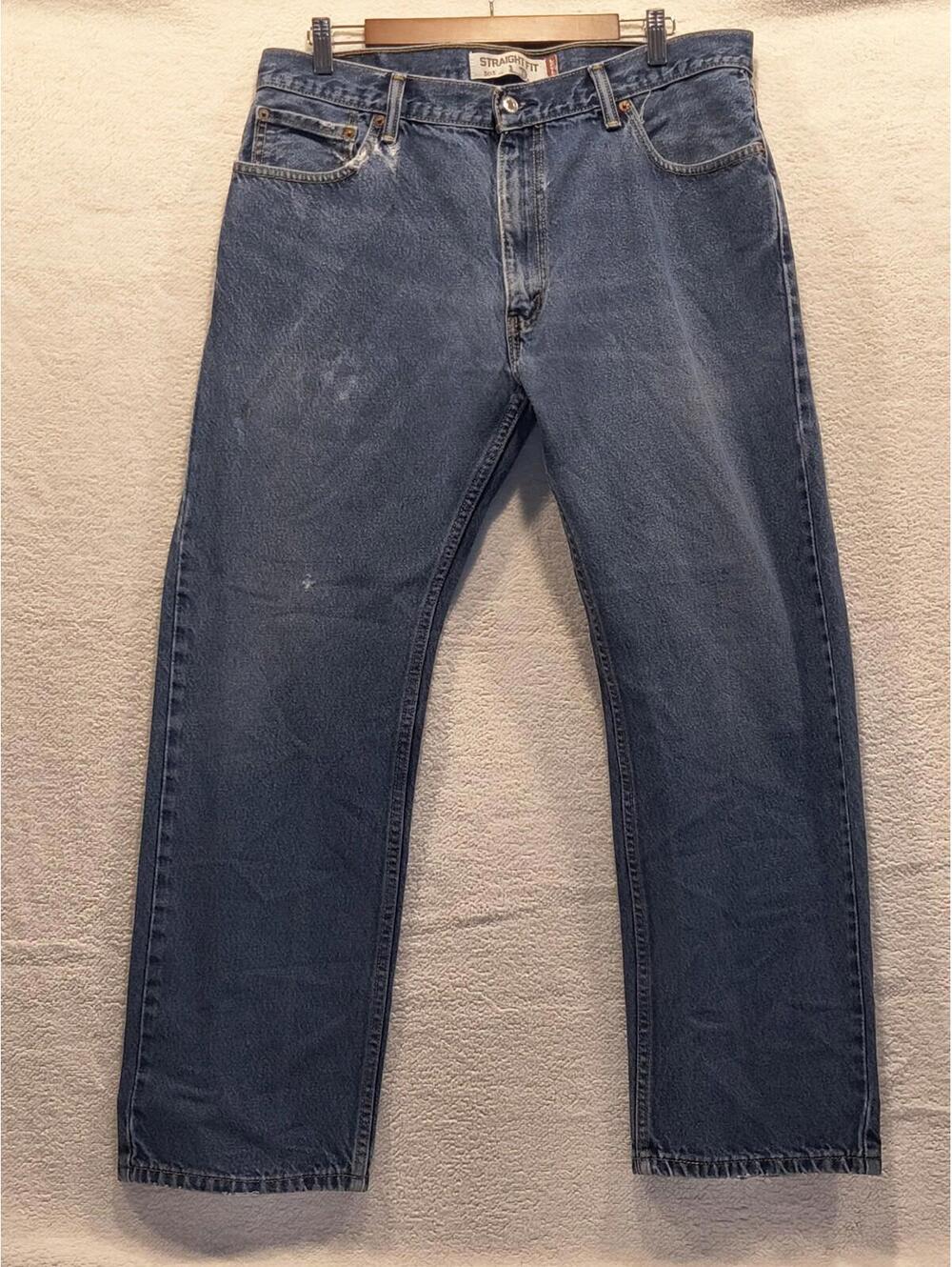 Levis 505 (2010) Jeans Mens 36x30 Regular Straight Leg Light Wash Denim
